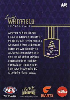 2019 Select Dominance - 2018 All Australian #AA6 Lachie Whitfield Back